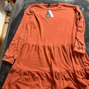 Burnt orange long sleeve dress